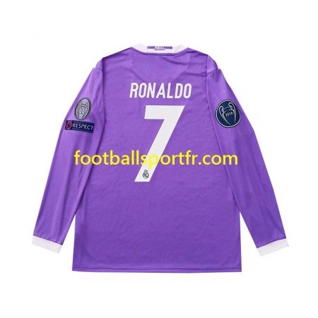 Tenue Real Madrid Cristiano Ronaldo 7 2016 Retro Exterieur Maillot de Foot ML